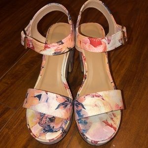 Floral Platform Heels